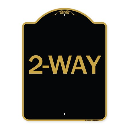 Signmission Designer Series Sign-2-Way, Black & Gold Aluminum Architectural Sign, 18" x 24", BG-1824-24495 A-DES-BG-1824-24495